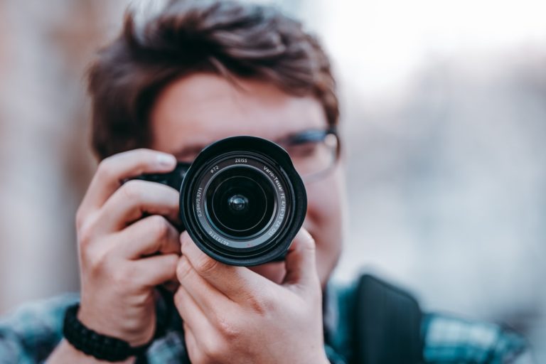 Man capturing a photo