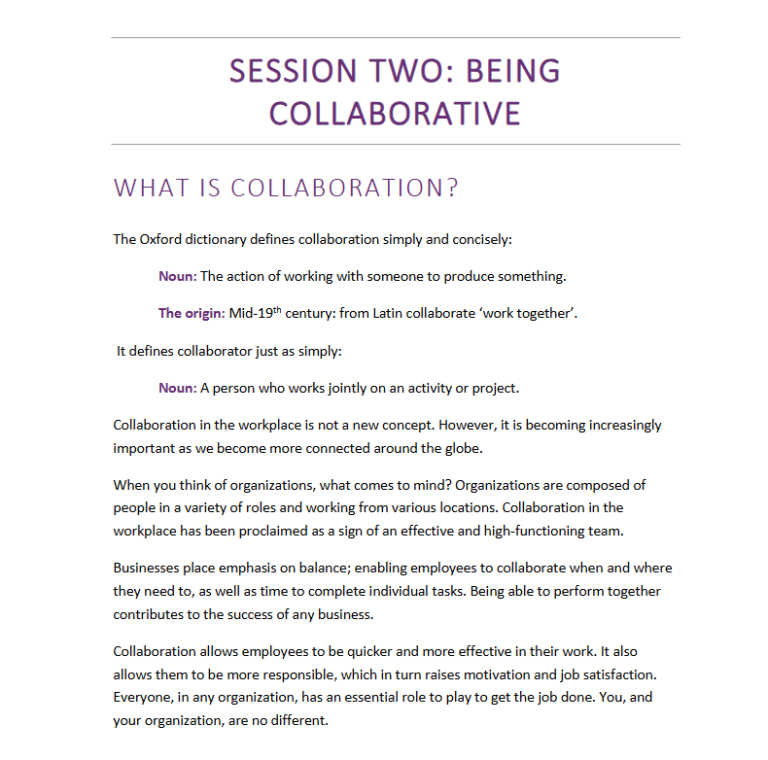 Workplace Essential Training Collaboration 1